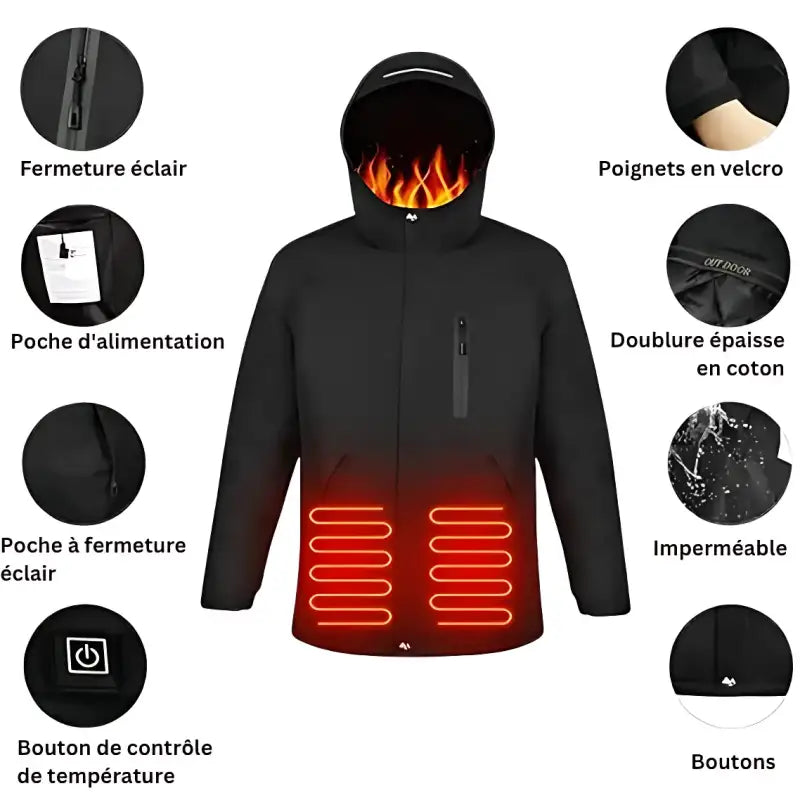 Veste ski chauffante imperméable