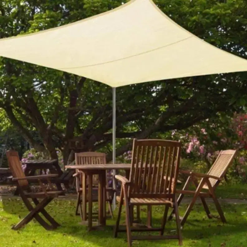 Voile ombrage blanc jardin piscine déco