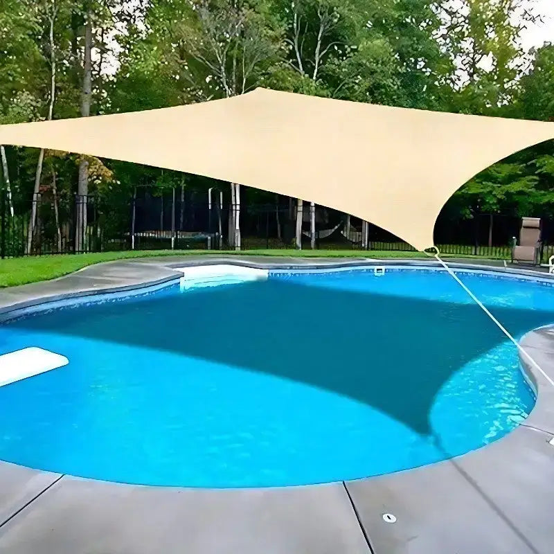 Voile ombrage blanc jardin piscine déco