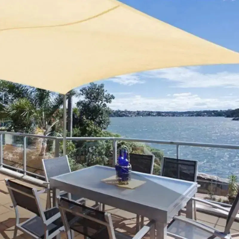 Voile ombrage blanc jardin piscine déco