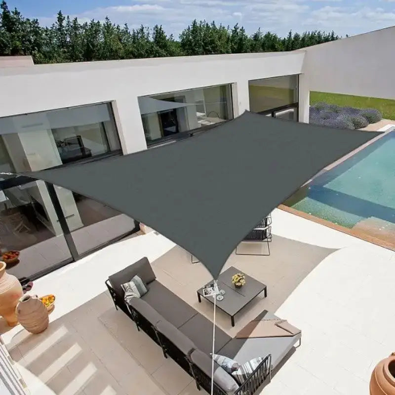 Voile ombrage gris imperméable terrasse